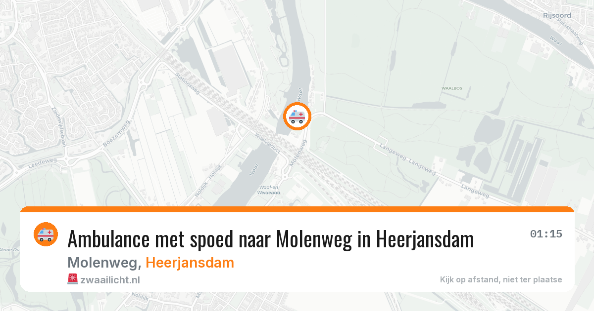 Ambulance met spoed naar Molenweg in Heerjansdam — 8 aug 2026