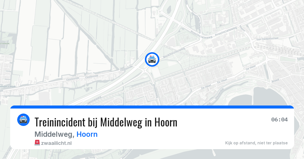 Treinincident bij Middelweg in Hoorn — 7 mei 2026