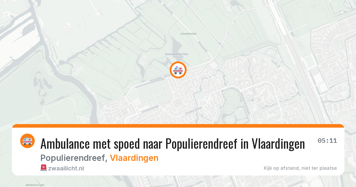 Ambulance met spoed naar Populierendreef in Vlaardingen — 22 mrt 2026