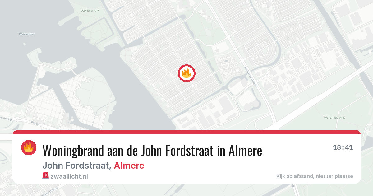 Woningbrand aan de John Fordstraat in Almere — 2 mei 2026