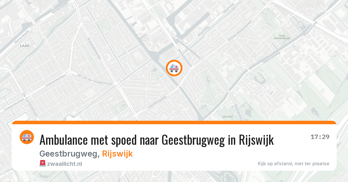 Ambulance met spoed naar Geestbrugweg in Rijswijk — 29 jun 2026