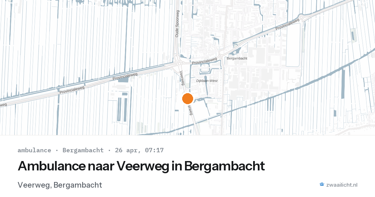 Ambulance naar Veerweg in Bergambacht — 26 apr 2026
