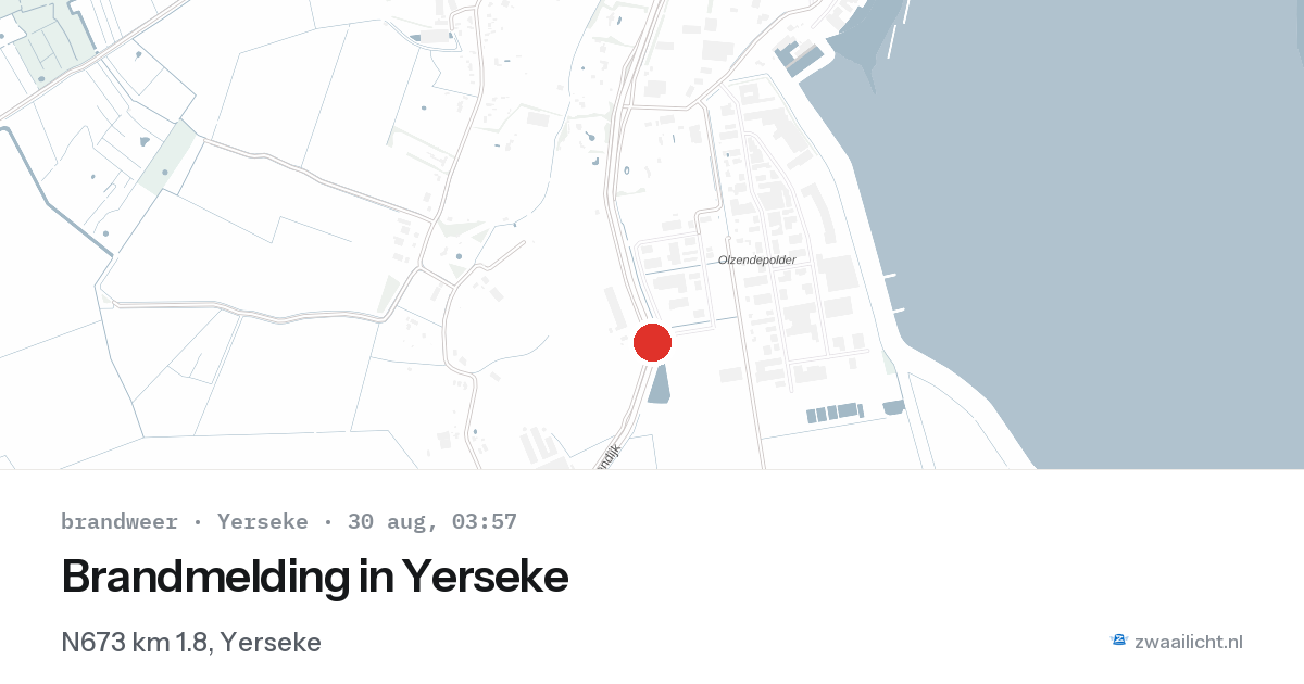 Brandmelding in Yerseke — 30 aug 2026