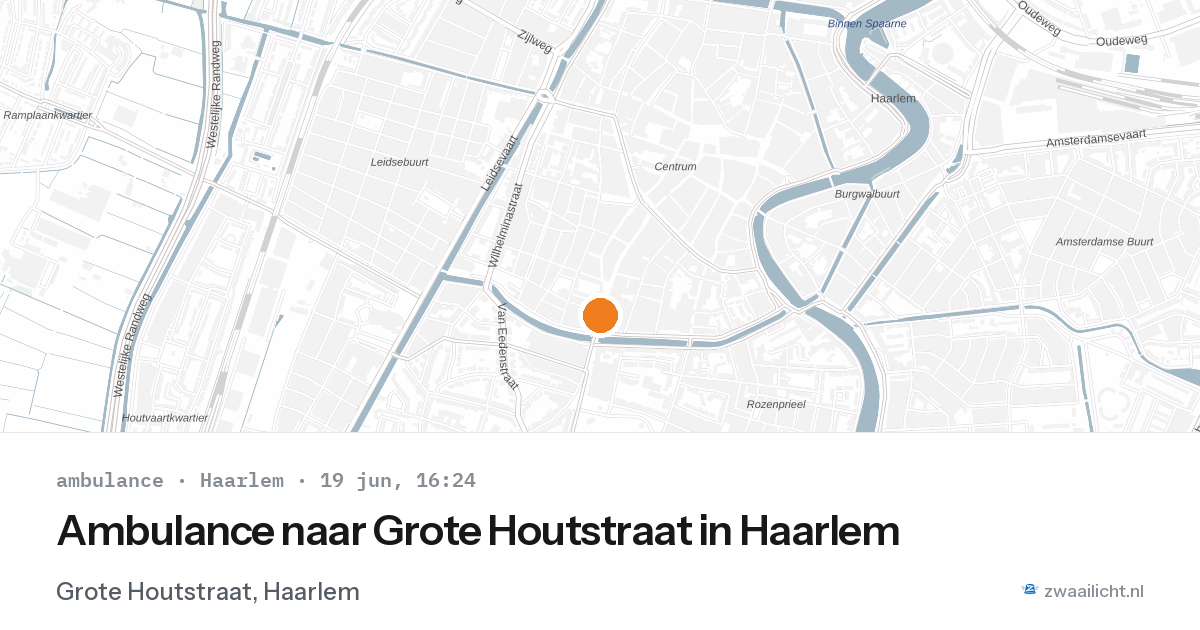 Ambulance naar Grote Houtstraat in Haarlem — 19 jun 2026