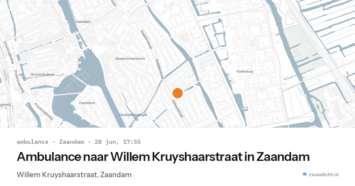 Ambulance naar Willem Kruyshaarstraat in Zaandam — 28 jun 2026