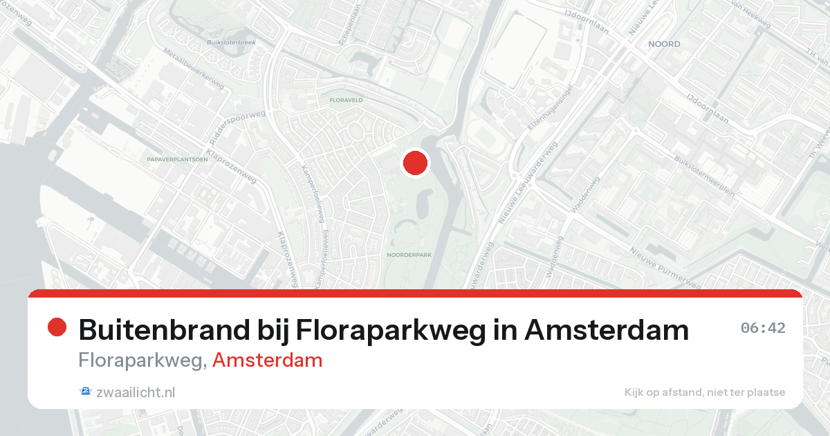 Buitenbrand bij Floraparkweg in Amsterdam — 18 aug 2026