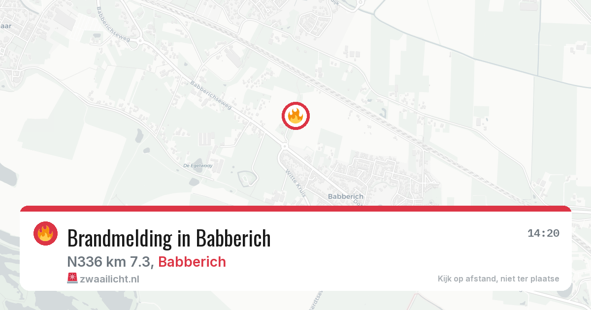 Brandmelding in Babberich — 10 aug 2026