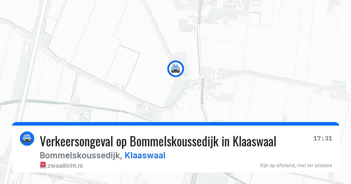 Verkeersongeval op Bommelskoussedijk in Klaaswaal — 22 mei 2026