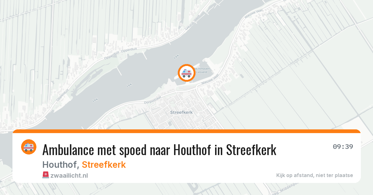 Ambulance met spoed naar Houthof in Streefkerk — 25 mei 2026