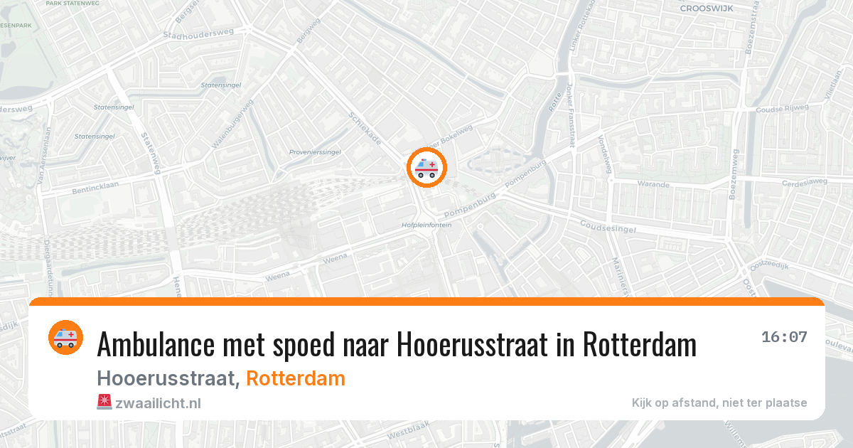 Ambulance met spoed naar Hooerusstraat in Rotterdam — 11 jun 2026