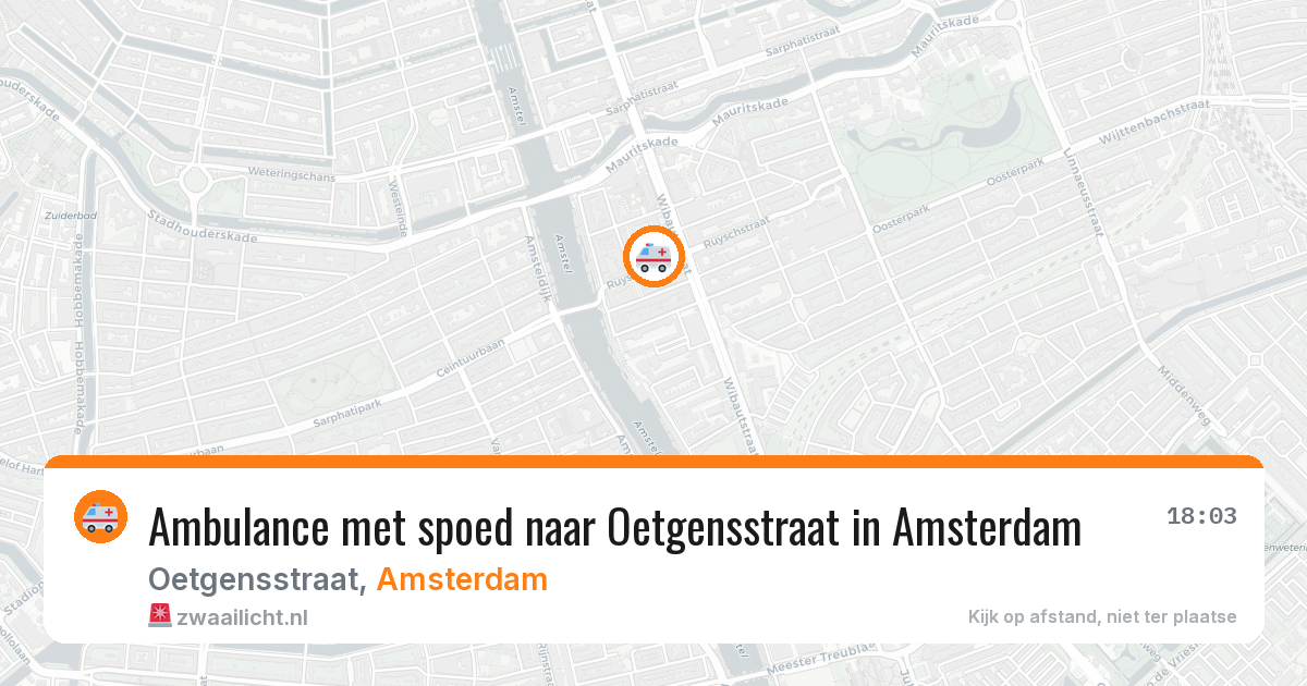 Ambulance met spoed naar Oetgensstraat in Amsterdam — 26 jul 2026
