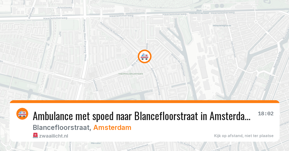 Ambulance met spoed naar Blancefloorstraat in Amsterdam — 5 mrt 2026