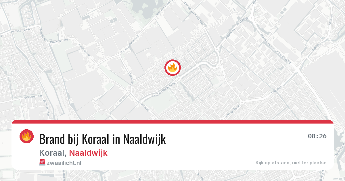 Brand bij Koraal in Naaldwijk — 26 mei 2026