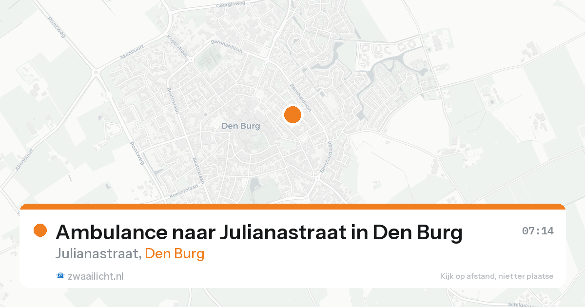 Ambulance naar Julianastraat in Den Burg — 21 aug 2026