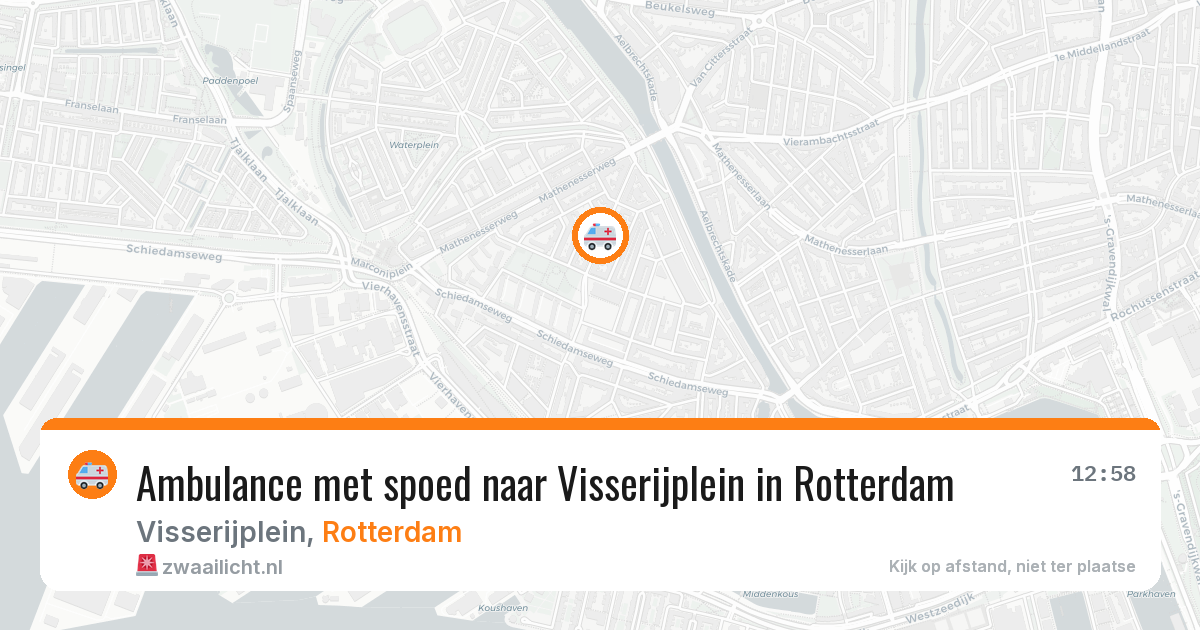 Ambulance met spoed naar Visserijplein in Rotterdam — 6 aug 2026