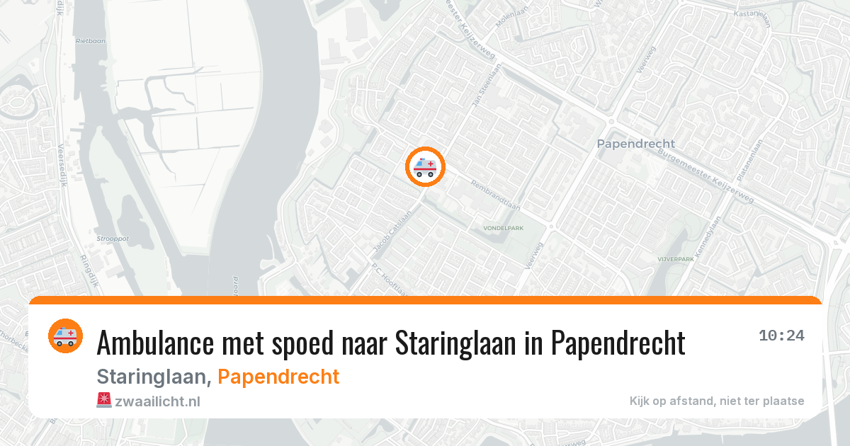 Ambulance met spoed naar Staringlaan in Papendrecht — 15 feb 2026
