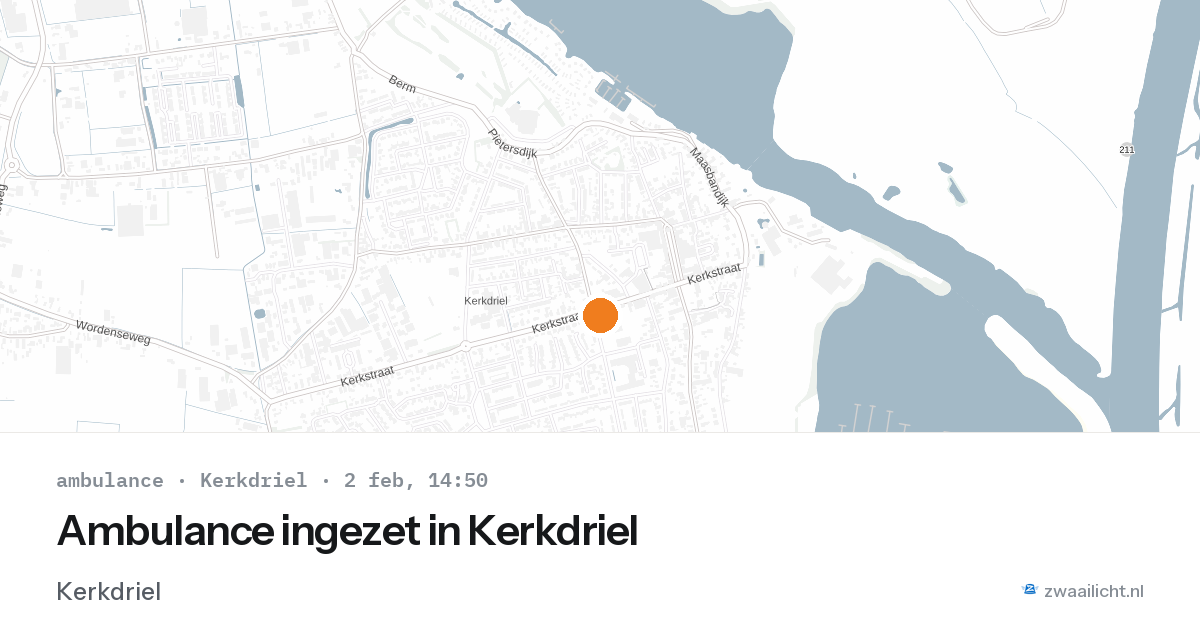 Ambulance ingezet in Kerkdriel — 2 feb 2026