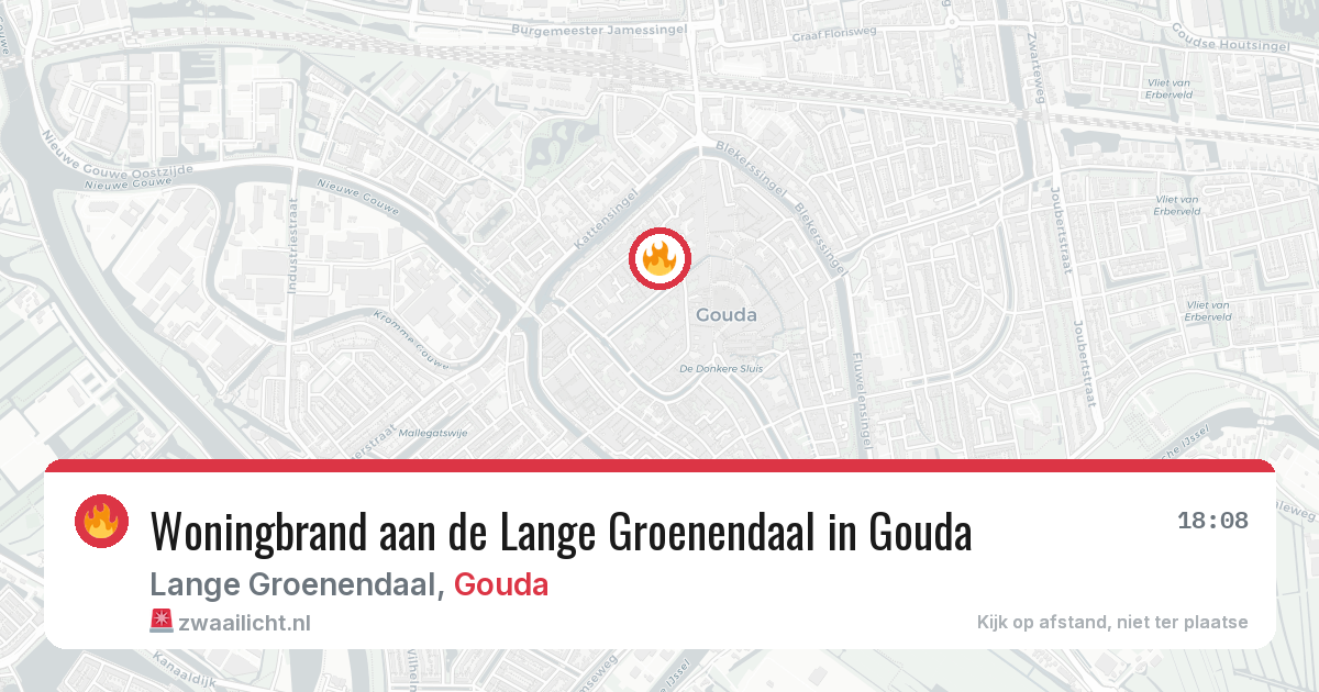Woningbrand aan de Lange Groenendaal in Gouda — 11 aug 2026