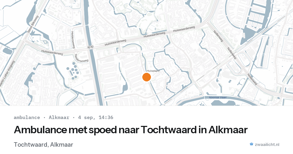 Ambulance met spoed naar Tochtwaard in Alkmaar — 4 sep 2026