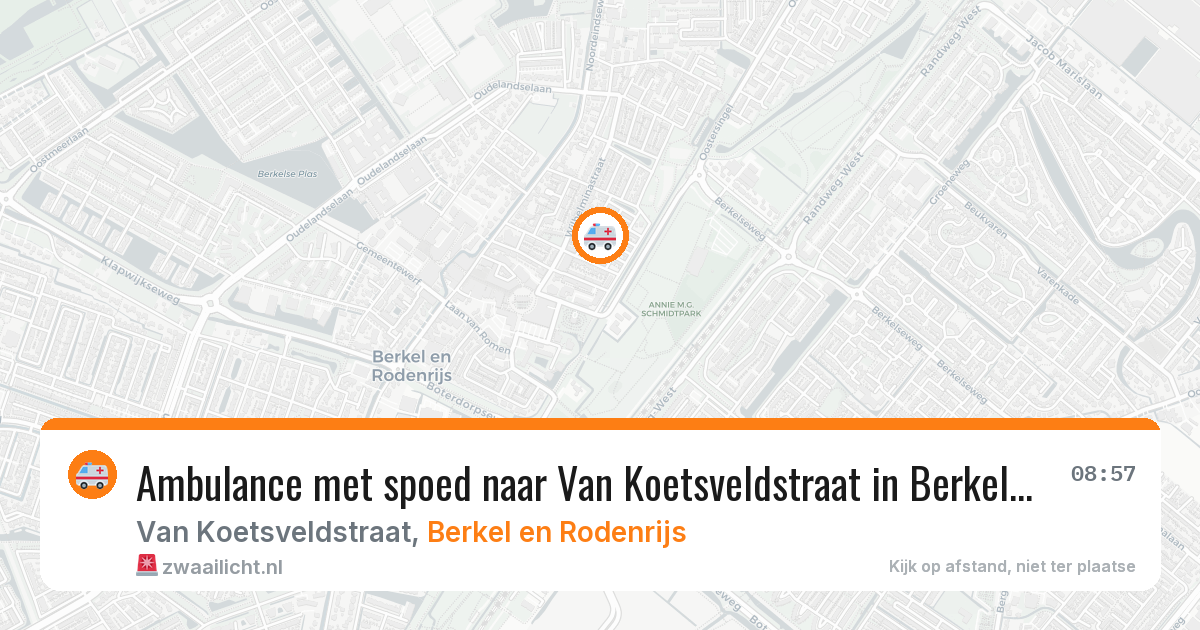 Ambulance met spoed naar Van Koetsveldstraat in Berkel en Rodenrijs — 29 jan 2026