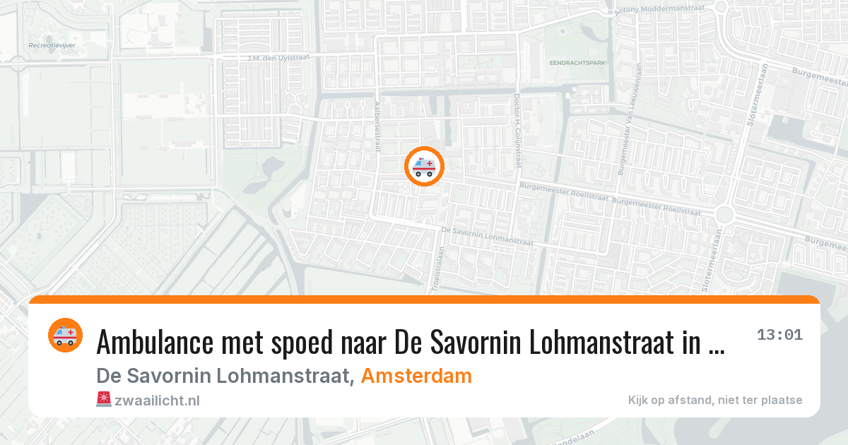 Ambulance met spoed naar De Savornin Lohmanstraat in Amsterdam — 8 apr 2026