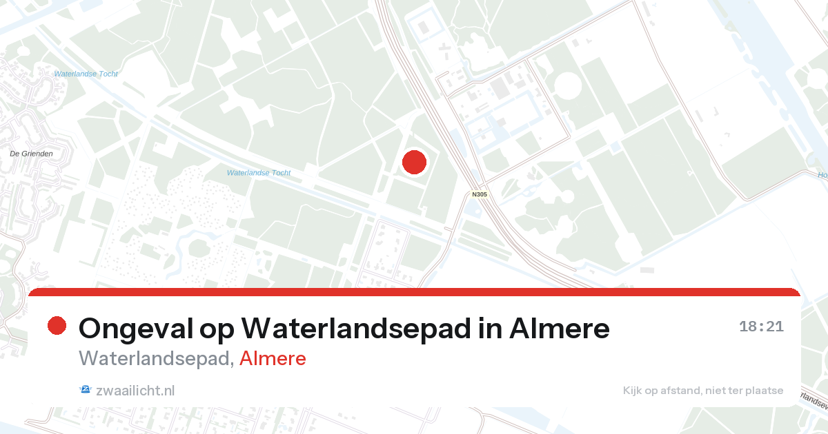 Ongeval op Waterlandsepad in Almere — 23 apr 2026