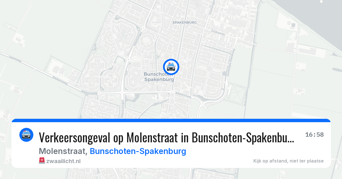 Verkeersongeval op Molenstraat in Bunschoten-Spakenburg — 29 jun 2026