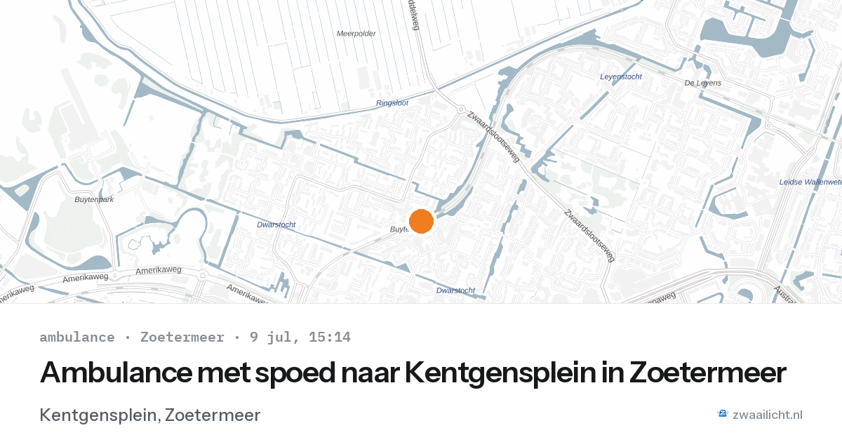 Ambulance met spoed naar Kentgensplein in Zoetermeer — 9 jul 2026
