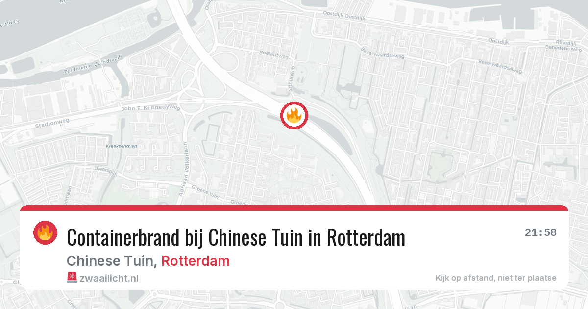 Containerbrand bij Chinese Tuin in Rotterdam — 22 mrt 2026