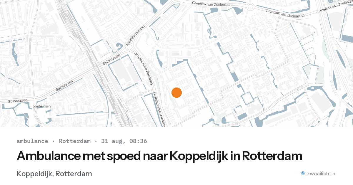 Ambulance met spoed naar Koppeldijk in Rotterdam — 31 aug 2026