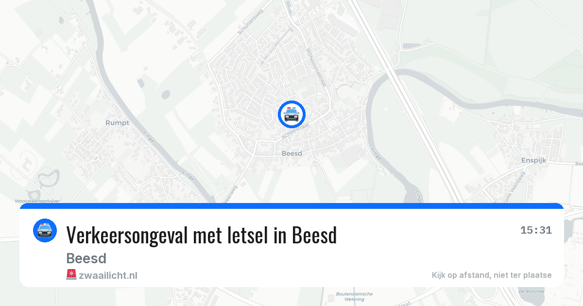 Verkeersongeval met letsel in Beesd — 2 mei 2026