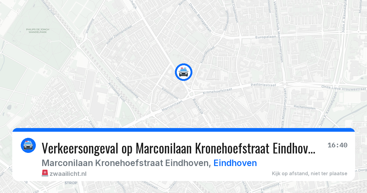 Verkeersongeval op Marconilaan Kronehoefstraat Eindhoven in Eindhoven — 24 jul 2026