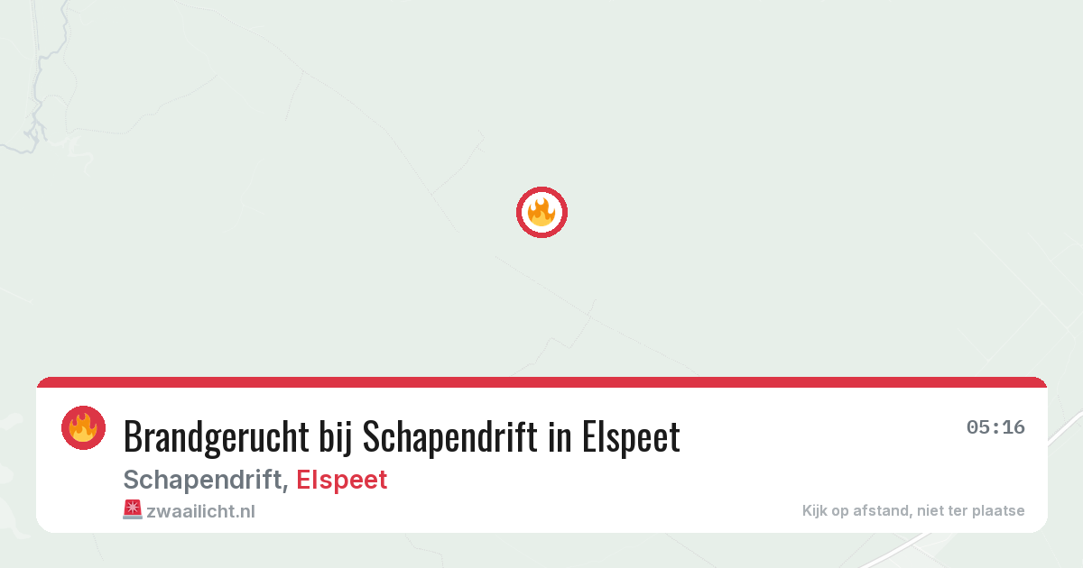 Brandgerucht bij Schapendrift in Elspeet — 26 jul 2026