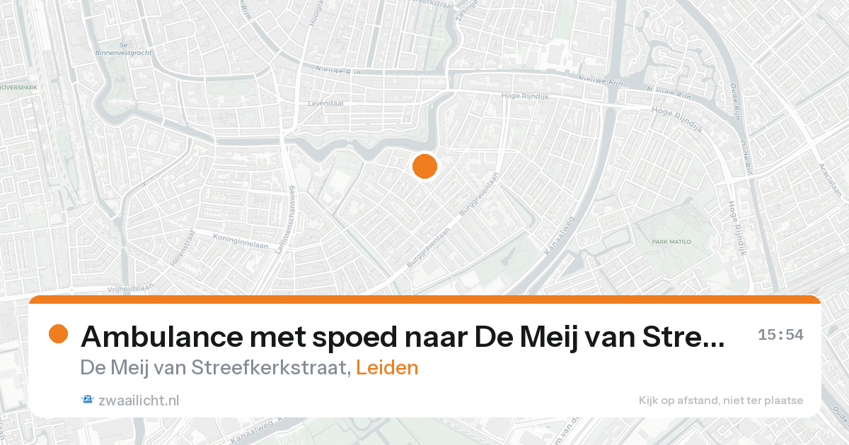 Ambulance met spoed naar De Meij van Streefkerkstraat in Leiden — 23 aug 2026