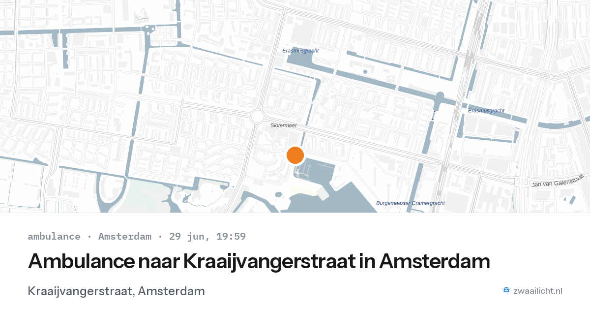 Ambulance naar Kraaijvangerstraat in Amsterdam — 29 jun 2026