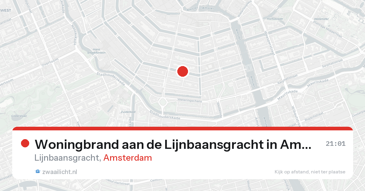 Woningbrand aan de Lijnbaansgracht in Amsterdam — 31 jan 2026