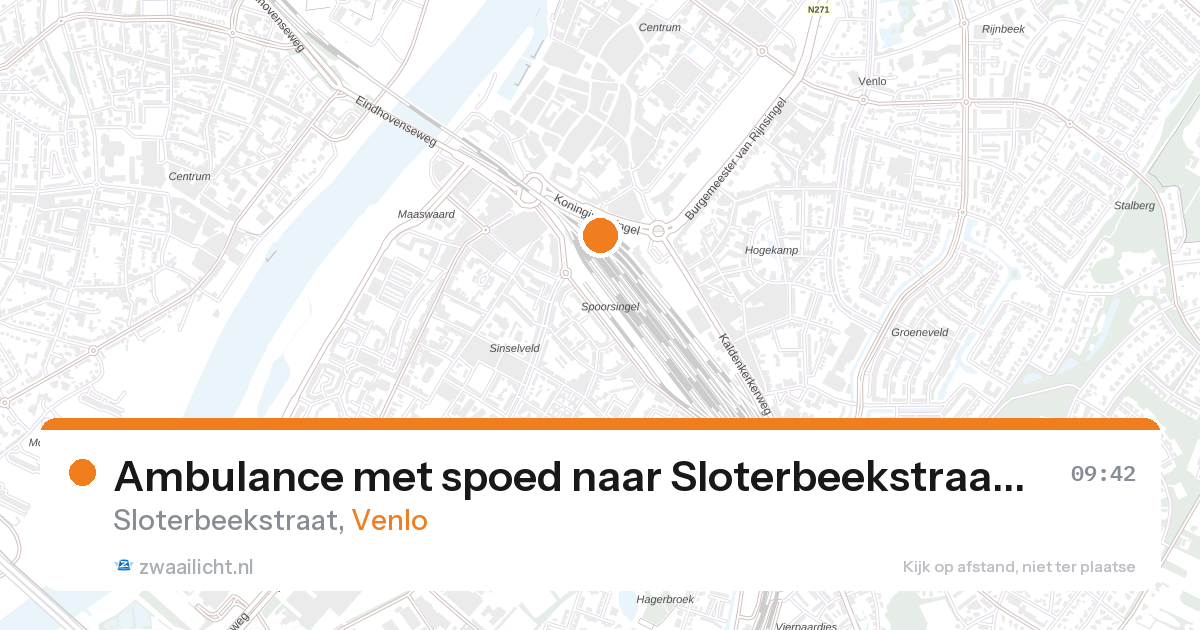 Ambulance met spoed naar Sloterbeekstraat in Venlo — 28 aug 2026