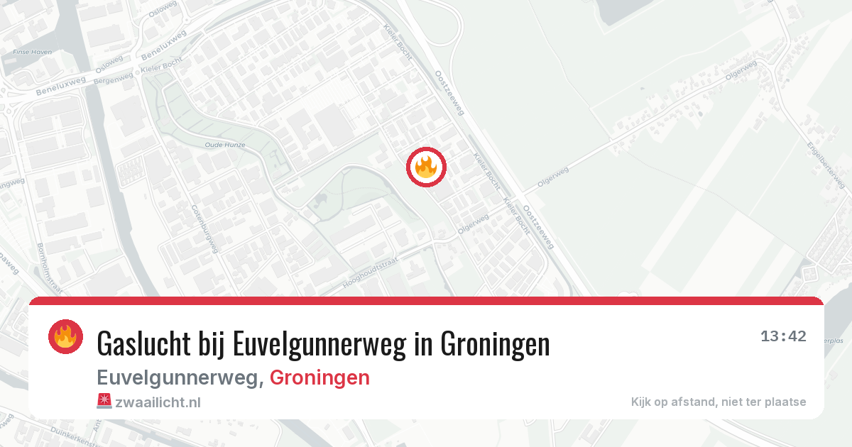 Gaslucht bij Euvelgunnerweg in Groningen — 6 jul 2026
