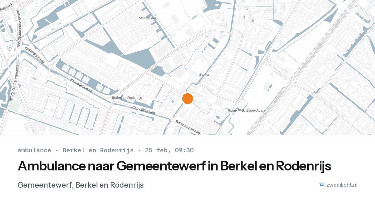 Ambulance naar Gemeentewerf in Berkel en Rodenrijs — 25 feb 2026