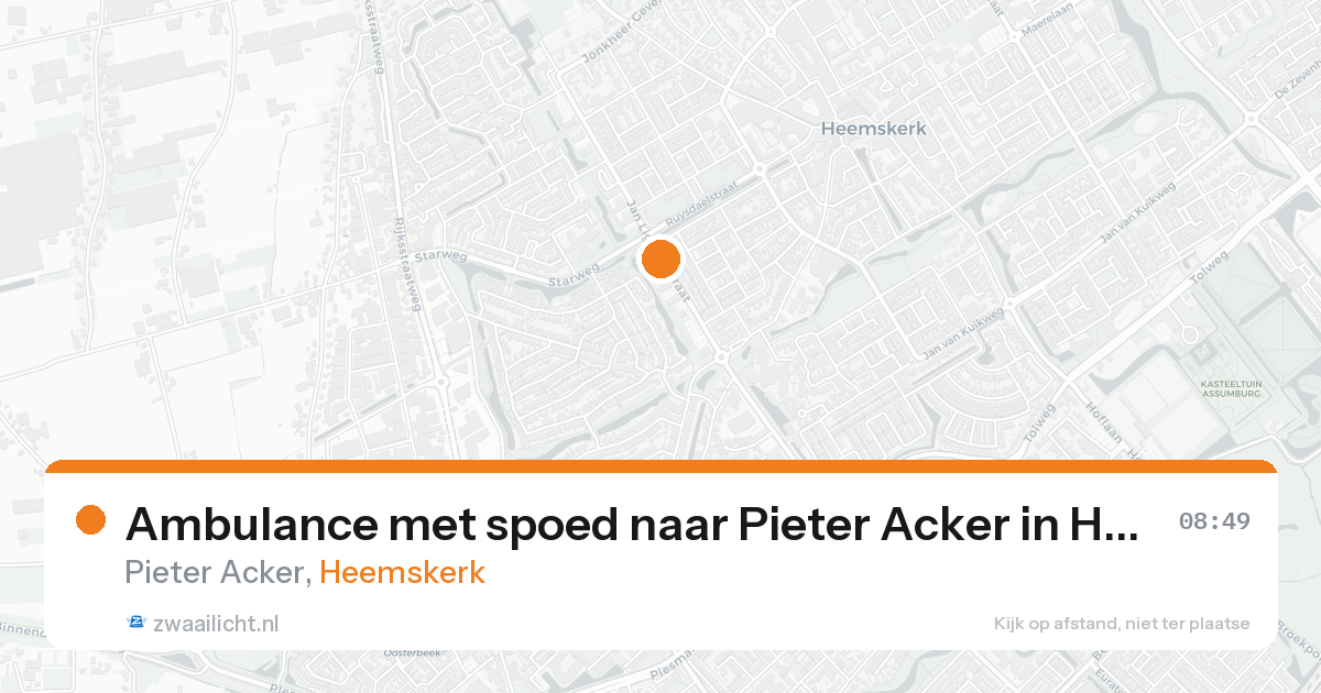 Ambulance met spoed naar Pieter Acker in Heemskerk — 17 aug 2026