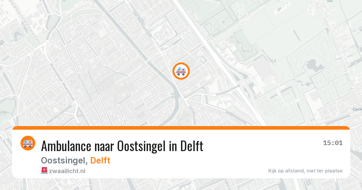 Ambulance naar Oostsingel in Delft — 26 mrt 2026