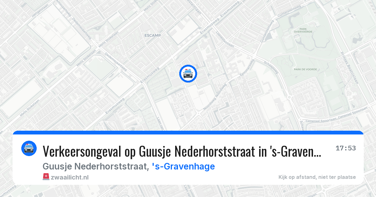 Verkeersongeval op Guusje Nederhorststraat in 's-Gravenhage — 21 jun 2026