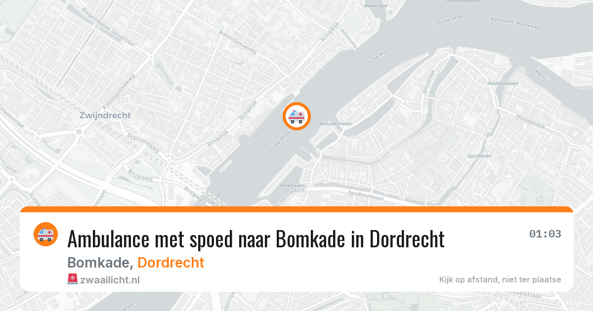 Ambulance met spoed naar Bomkade in Dordrecht — 10 jul 2026