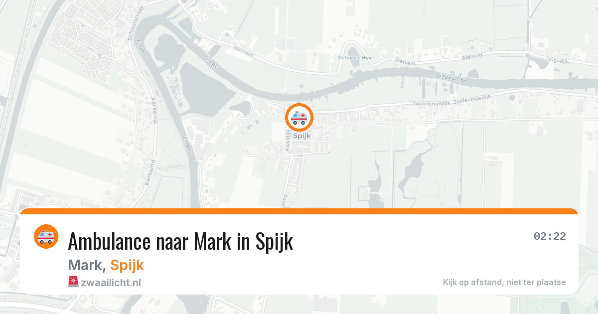 Ambulance naar Mark in Spijk — 10 aug 2026