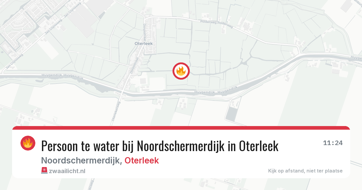 Persoon te water bij Noordschermerdijk in Oterleek — 29 jun 2026