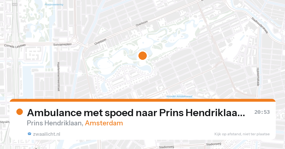 Ambulance met spoed naar Prins Hendriklaan in Amsterdam — 28 aug 2026