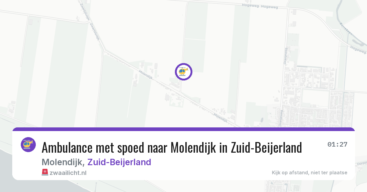 Ambulance met spoed naar Molendijk in Zuid-Beijerland — 4 mrt 2026