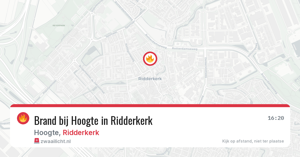 Brand bij Hoogte in Ridderkerk — 4 jun 2026