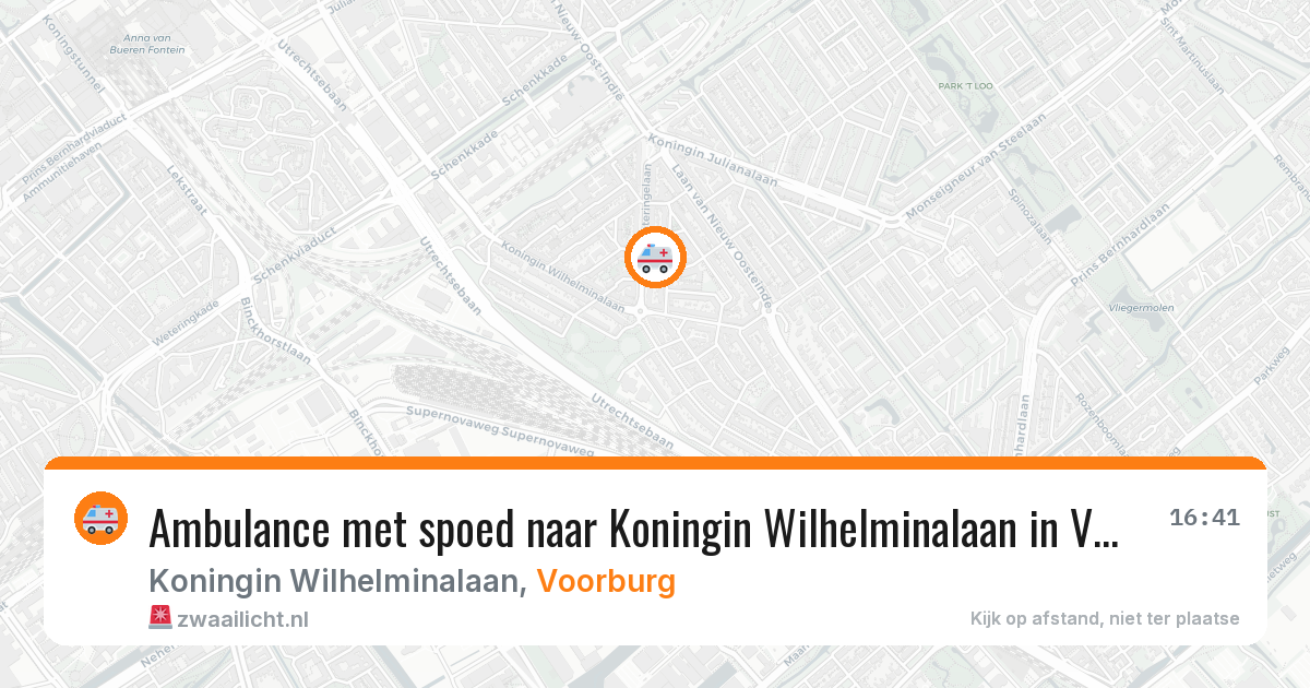 Ambulance met spoed naar Koningin Wilhelminalaan in Voorburg — 10 aug 2026