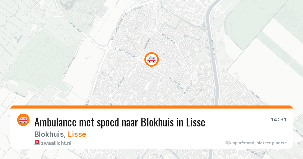 Ambulance met spoed naar Blokhuis in Lisse — 31 jul 2026